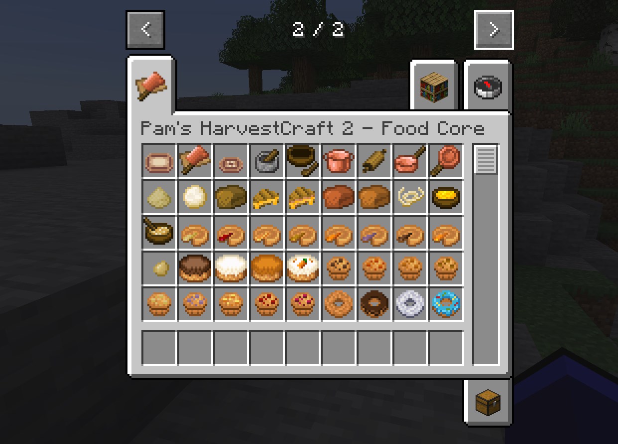 料理＆農業MOD「Pam’s HarvestCraft2」のアイテムが追加