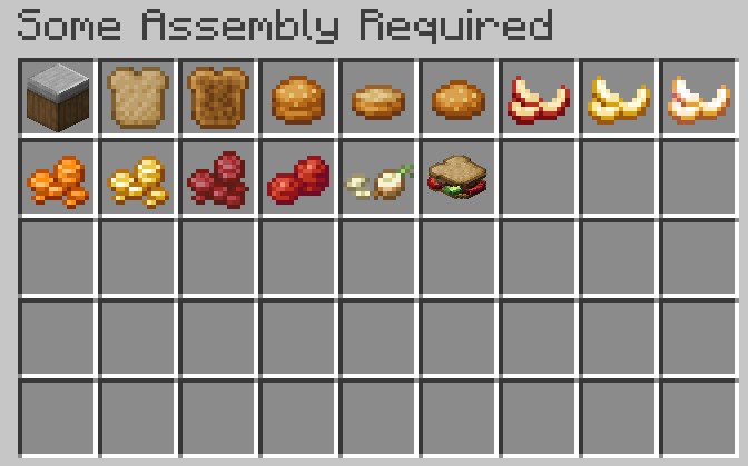 料理＆農業MOD「Some Assembly Required」で使用できるアイテム