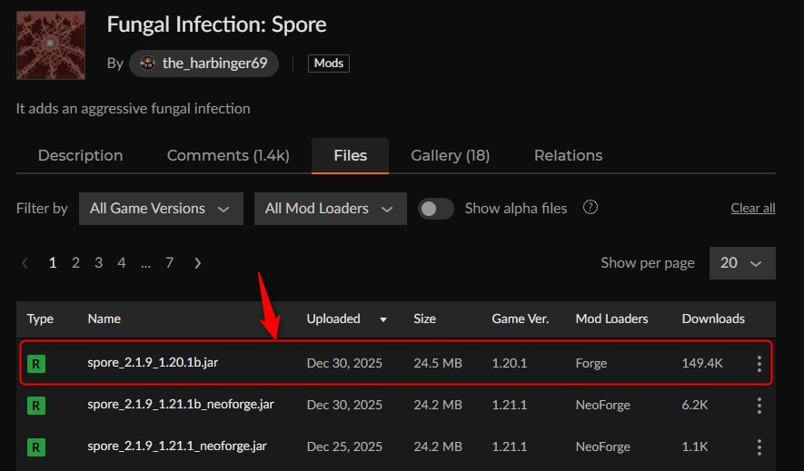 「Fungal Infection: Spore」にアクセス