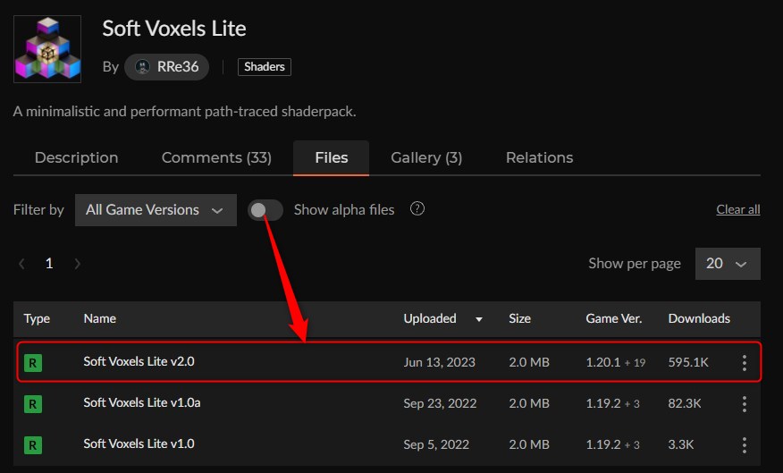 影MOD「Soft Voxels Lite」にアクセス