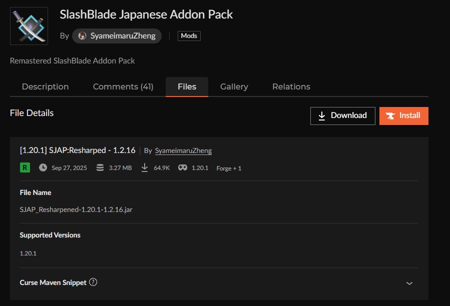 抜刀剣MOD「SlashBlade Japanese Addon Pack」2