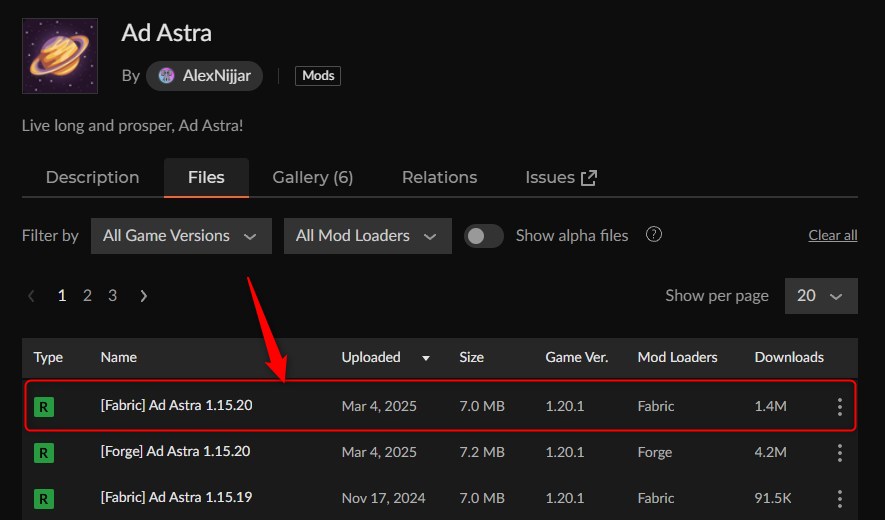宇宙MOD「Ad Astra」の入れ方1