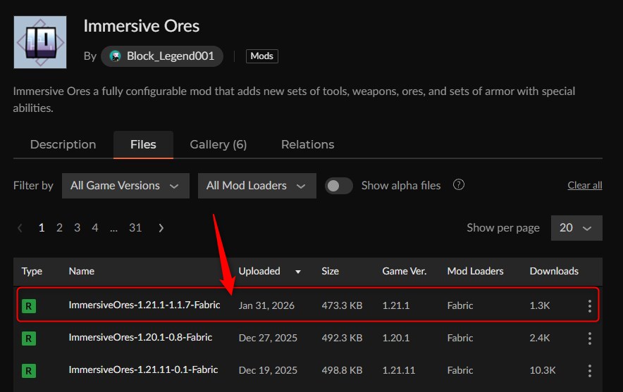 鉱石MOD「Immersive Ores」の入れ方1