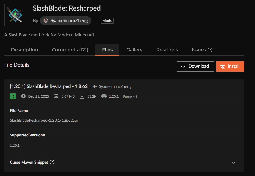 和風MOD「SlashBlade: Resharped」の入れ方2