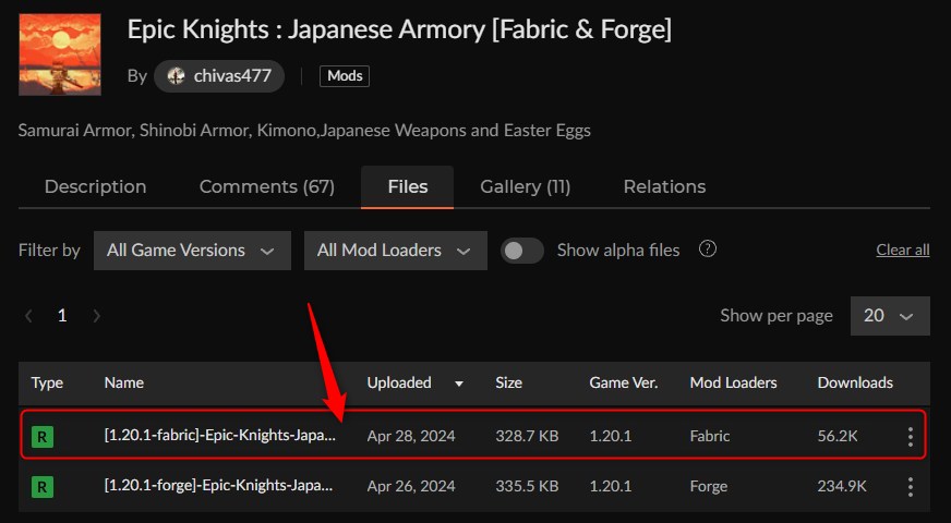 和風MOD「Epic Knights: Japanese Armory」の入れ方1