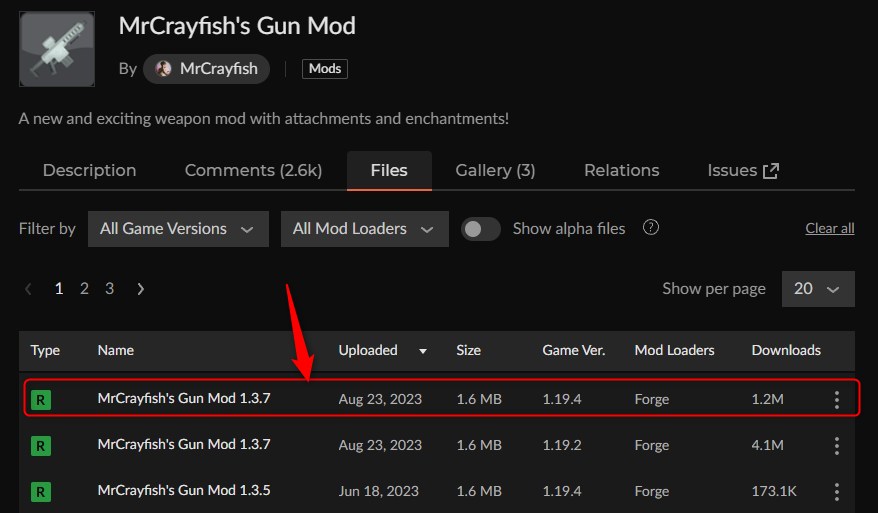 銃MOD「Mr Crayfish's Gun」の入れ方1