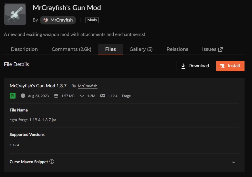 銃MOD「Mr Crayfish's Gun」の入れ方2