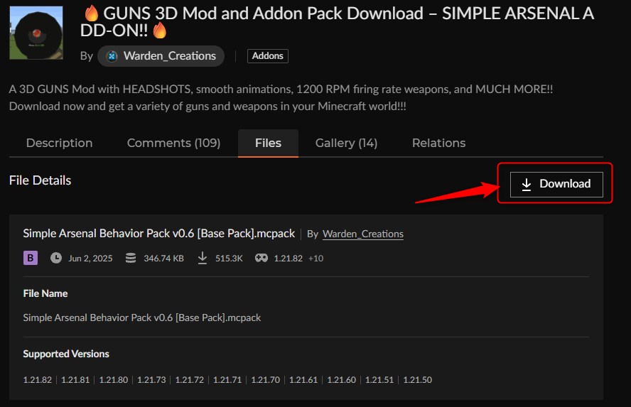 銃アドオン「Simple Arsenal(GUNS 3D)」の入れ方4