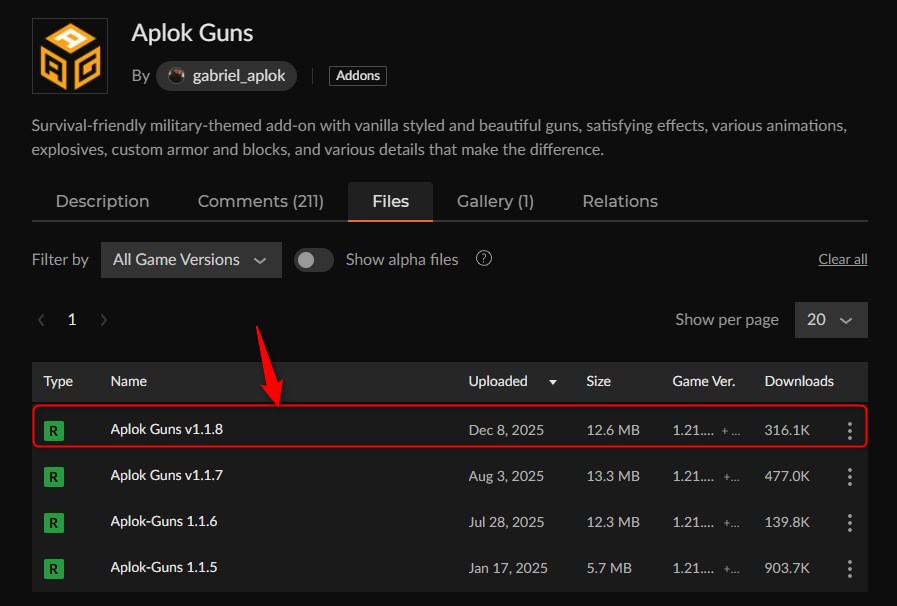 銃アドオン「Aplok Guns」の入れ方1