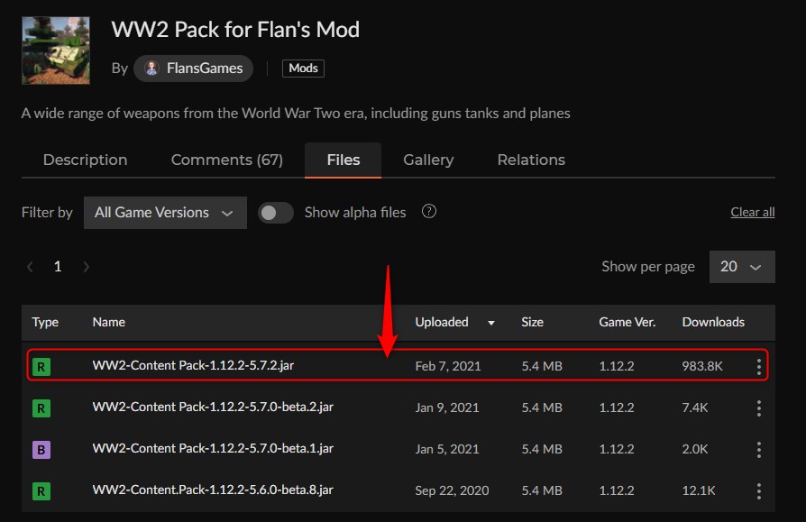 戦車MOD「WW2 Pack for Flan's Mod」の入れ方1