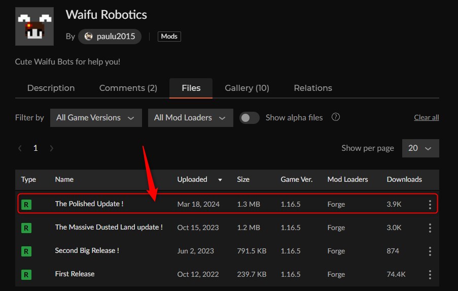 ロボットMOD「Waifu Robotics」の入れ方1