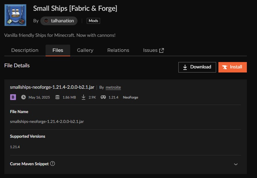 船MOD「Small Ships」の入れ方2
