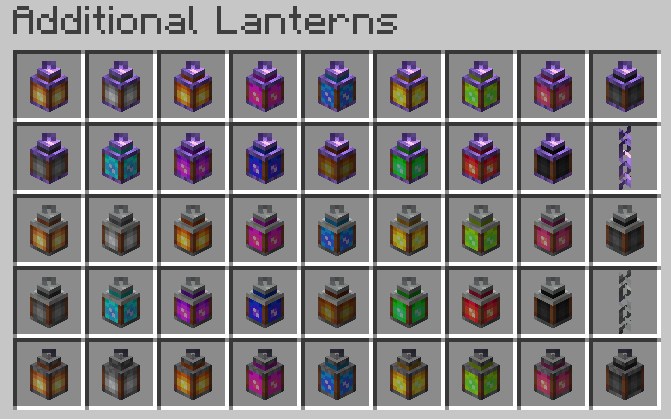 街灯MOD「Additional Lanterns」のアイテム1