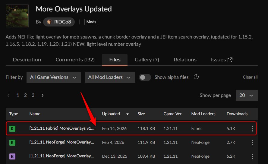 湧き潰しMOD「More Overlays Updated」の入れ方1