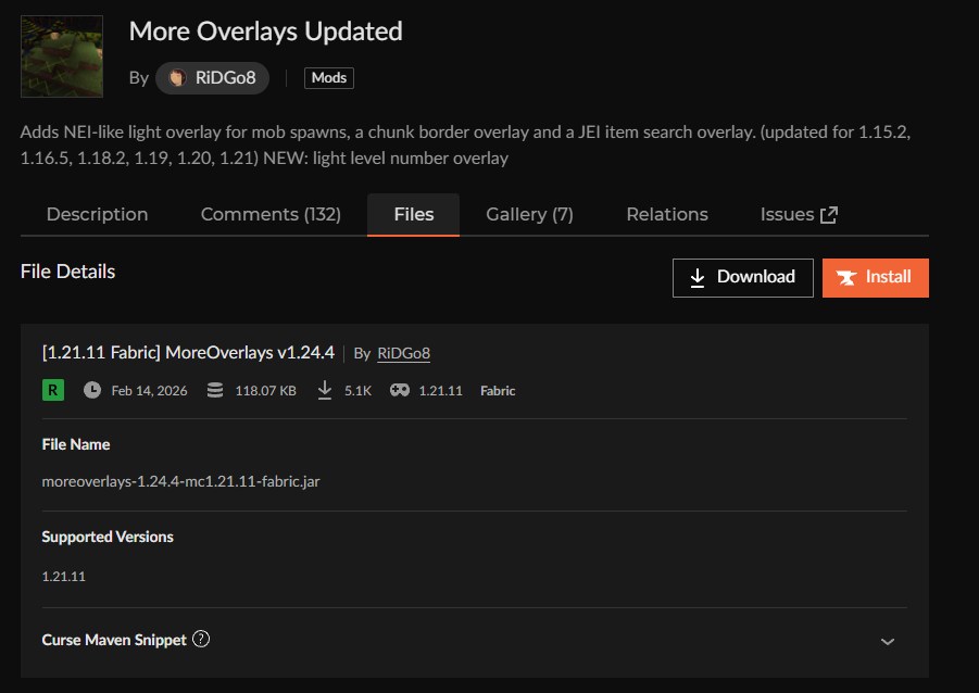 湧き潰しMOD「More Overlays Updated」の入れ方2
