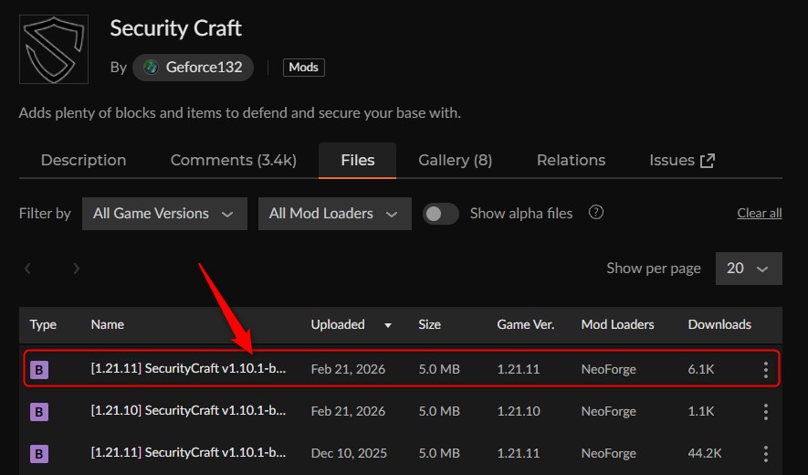 セキュリティMOD「SecurityCraft」の入れ方1