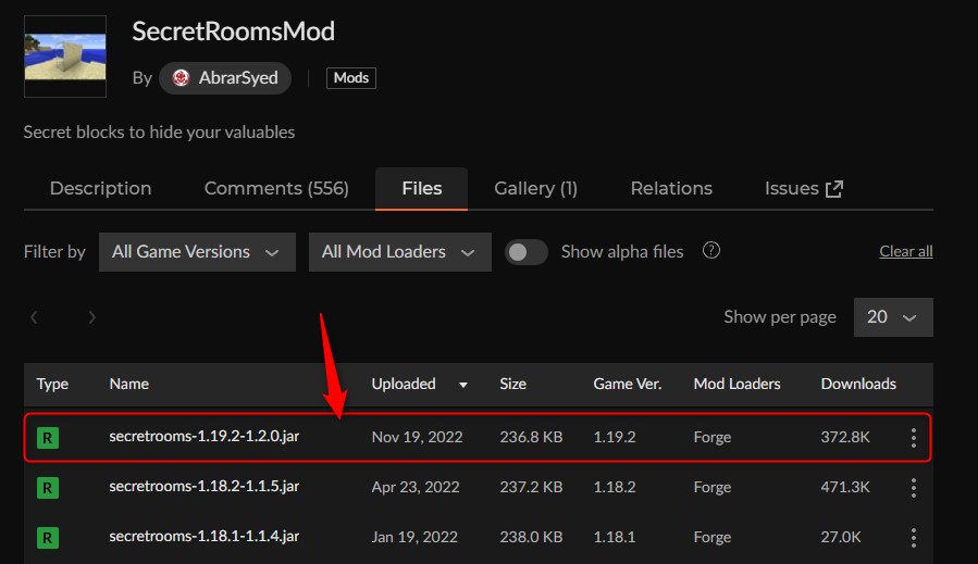 セキュリティMOD「SecretRoomsMod」の入れ方1
