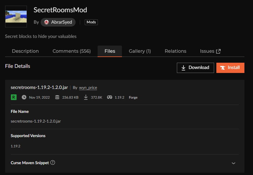 セキュリティMOD「SecretRoomsMod」の入れ方2