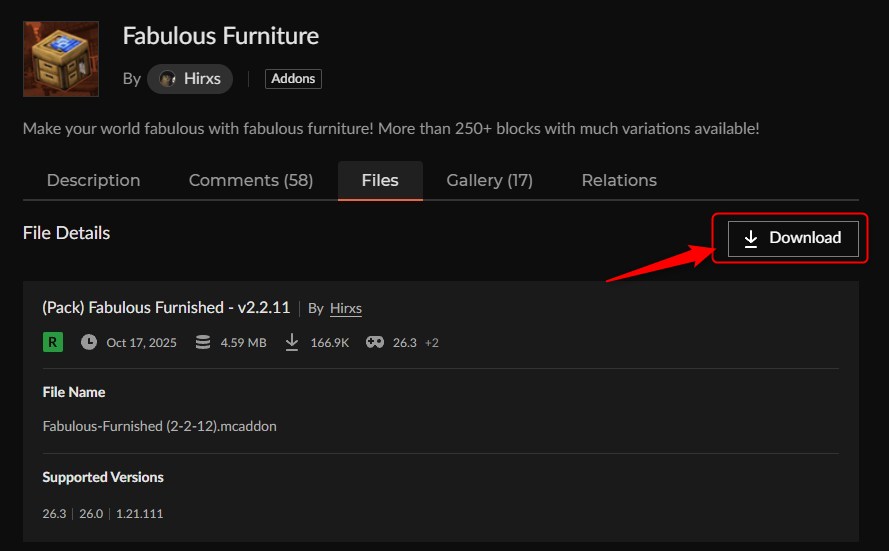 家具アドオン「Fabulous Furniture」の入れ方2