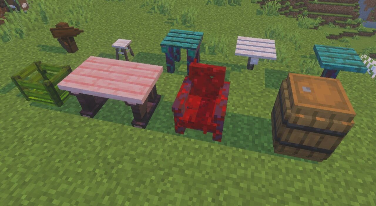 【マイクラ統合版】家具アドオン「Feudal Furniture(+800 BLOCKS)」