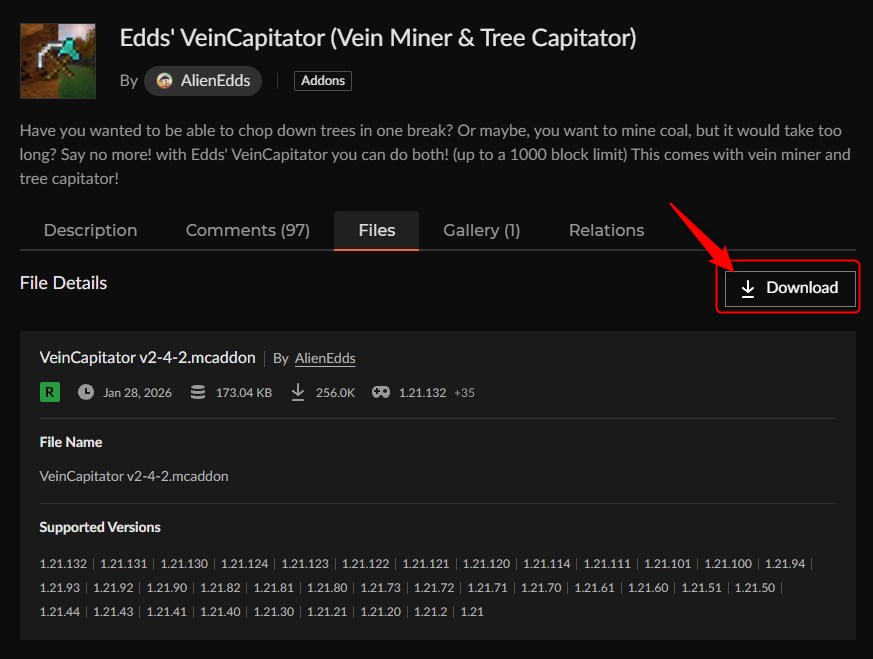 一括破壊アドオン「Edds' VeinCapitator」の入れ方2