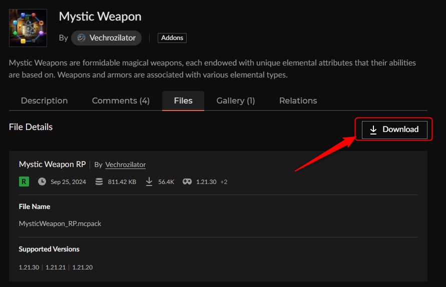 武器アドオン「Mystic Weapon」の入れ方2