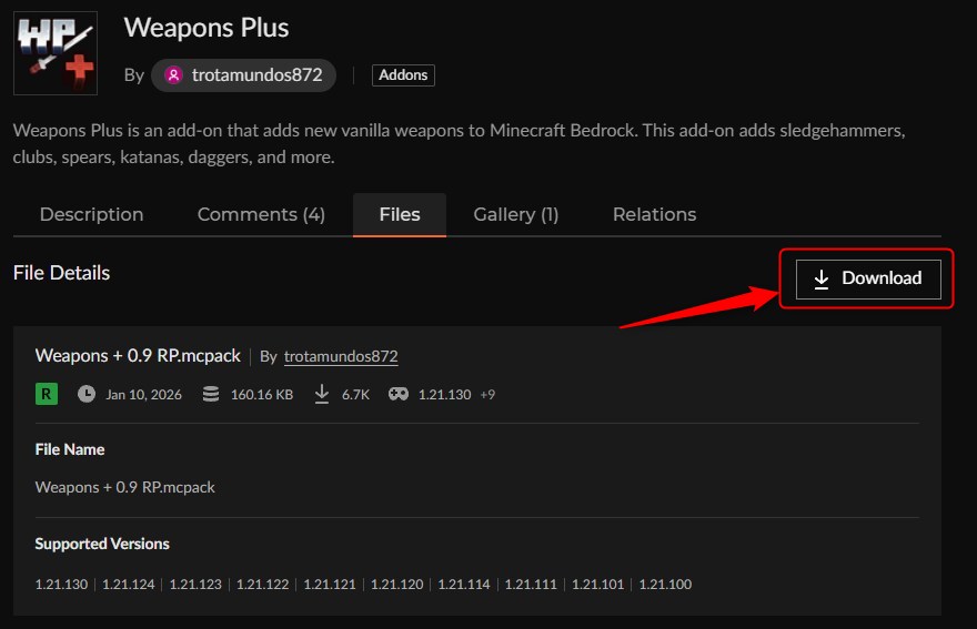武器アドオン「Weapons Plus」の入れ方2