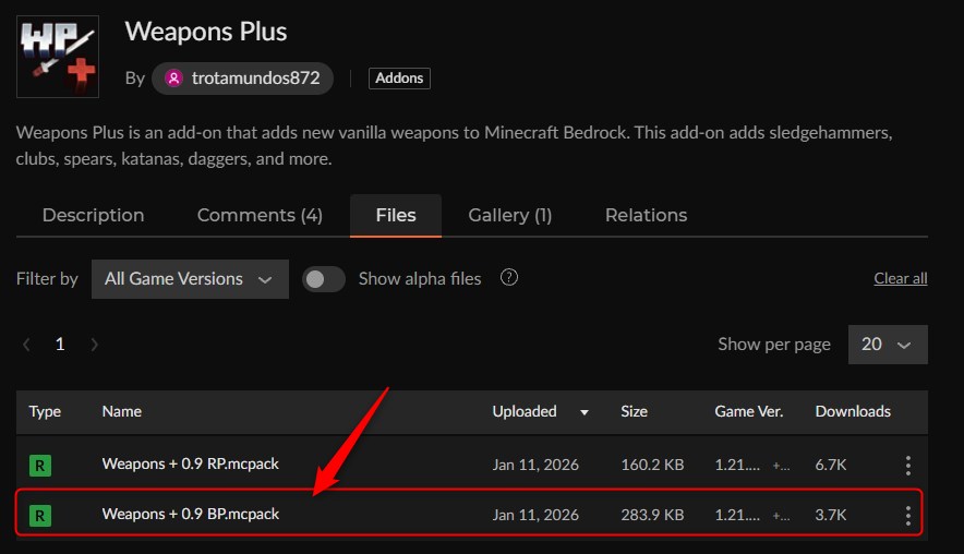 武器アドオン「Weapons Plus」の入れ方3