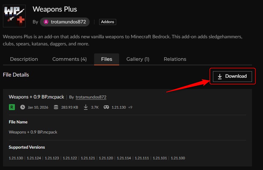 武器アドオン「Weapons Plus」の入れ方4