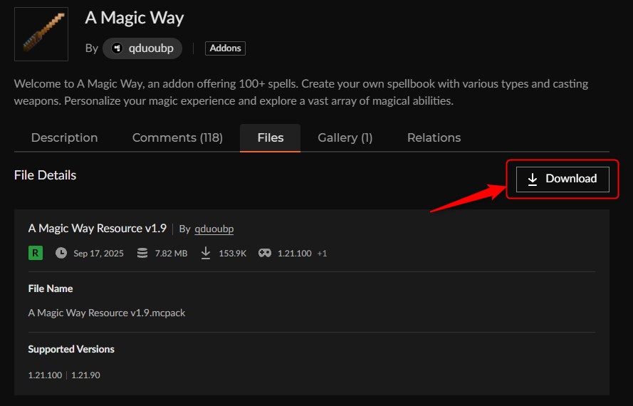 魔法アドオン「A Magic Way」の入れ方2