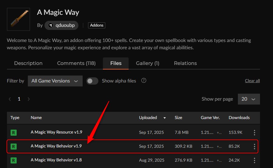 魔法アドオン「A Magic Way」の入れ方3