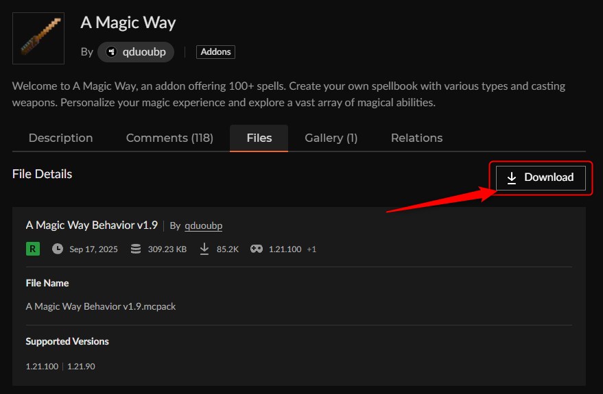 魔法アドオン「A Magic Way」の入れ方4