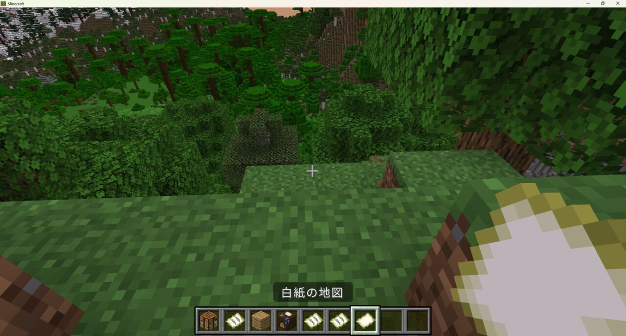 インベントリから「白紙の地図」を手に持つ