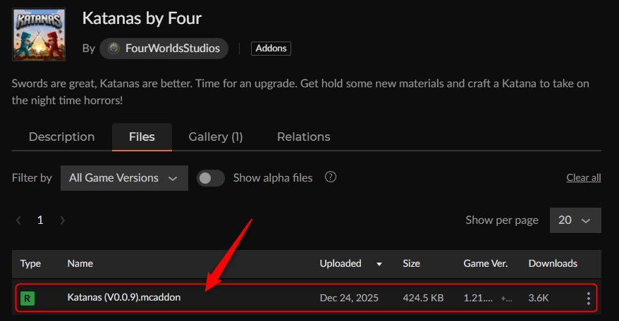 抜刀剣アドオン「Katanas」の入れ方1