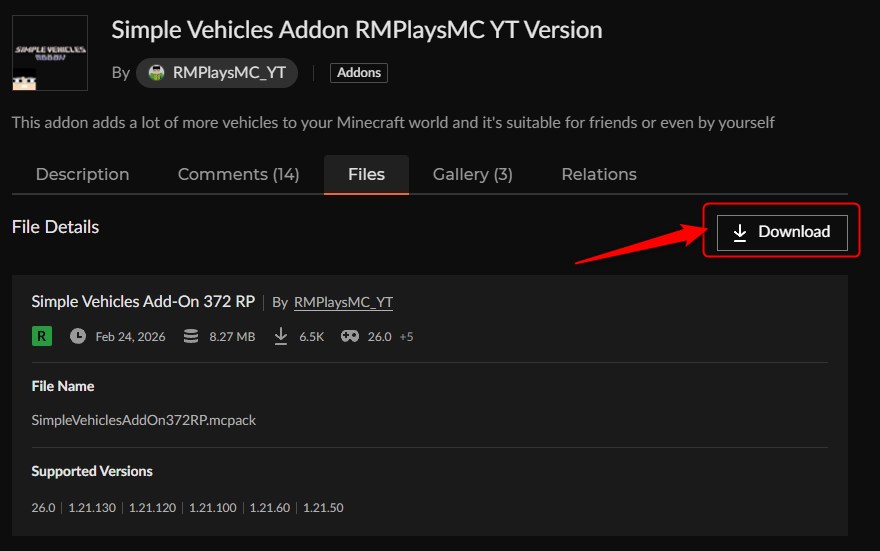 車アドオン「Simple Vehicles Addon」の入れ方2