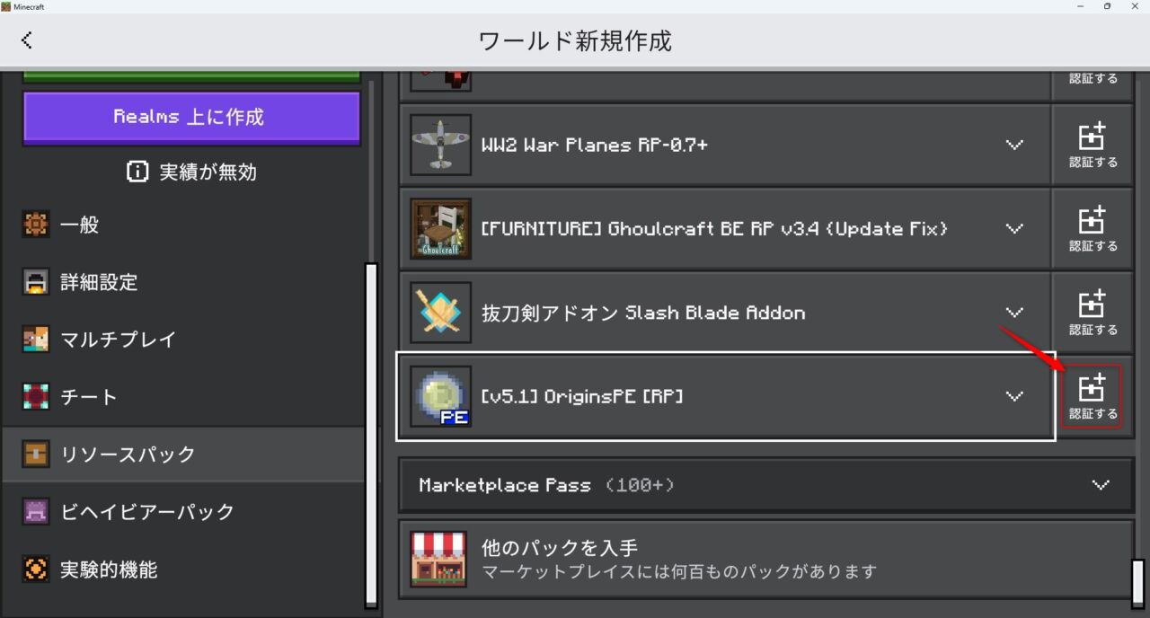 RPGアドオン「OriginsPE」の入れ方5