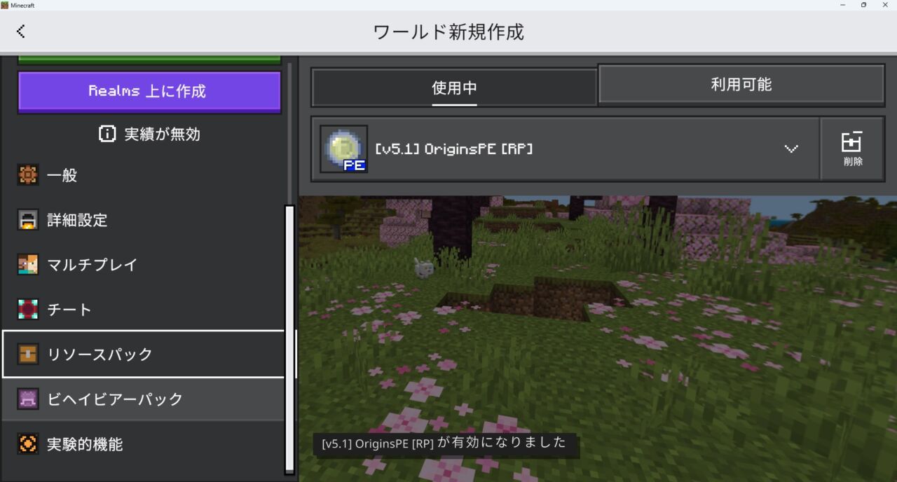 RPGアドオン「OriginsPE」の入れ方6