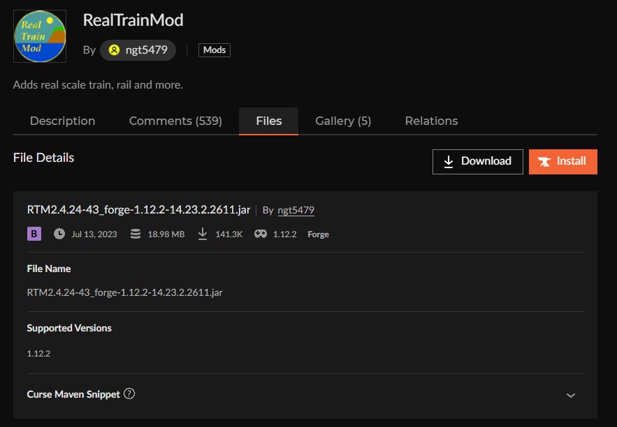 鉄道MOD「RealTrainMod(リアルトレインMOD)(RTM)」の入れ方2