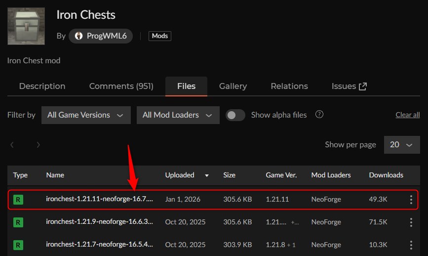 倉庫MOD「Iron Chests」の入れ方1