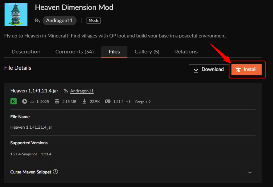 天国MOD「Heaven Dimension Mod」の入れ方2