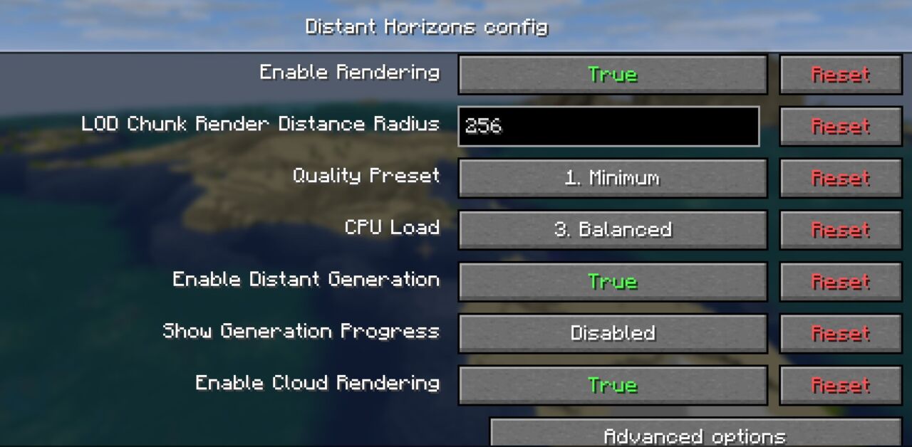 描画距離MOD「Distant Horizons」の使い方・特徴2