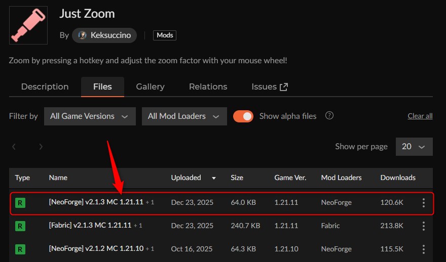 ズームMOD「Just Zoom」の入れ方1