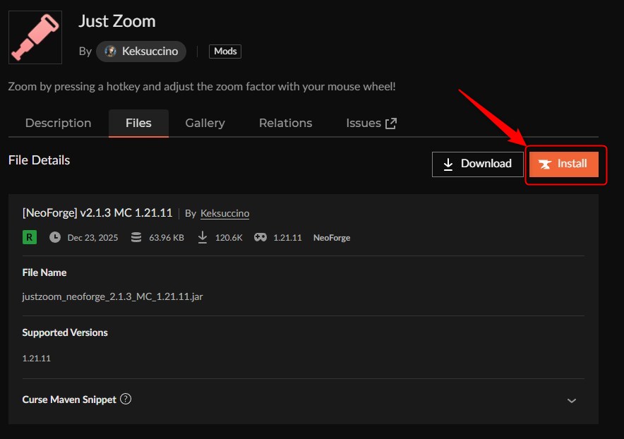 ズームMOD「Just Zoom」の入れ方2