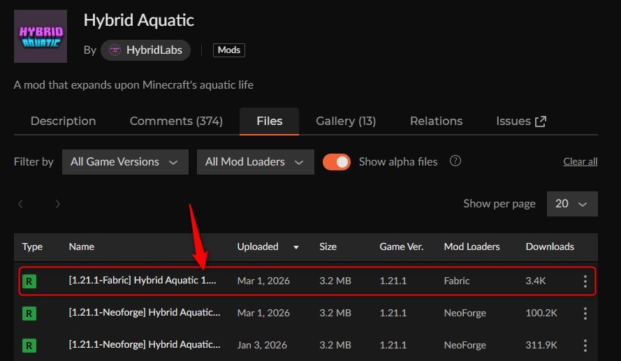 深海MOD「Hybrid Aquatic」の入れ方1