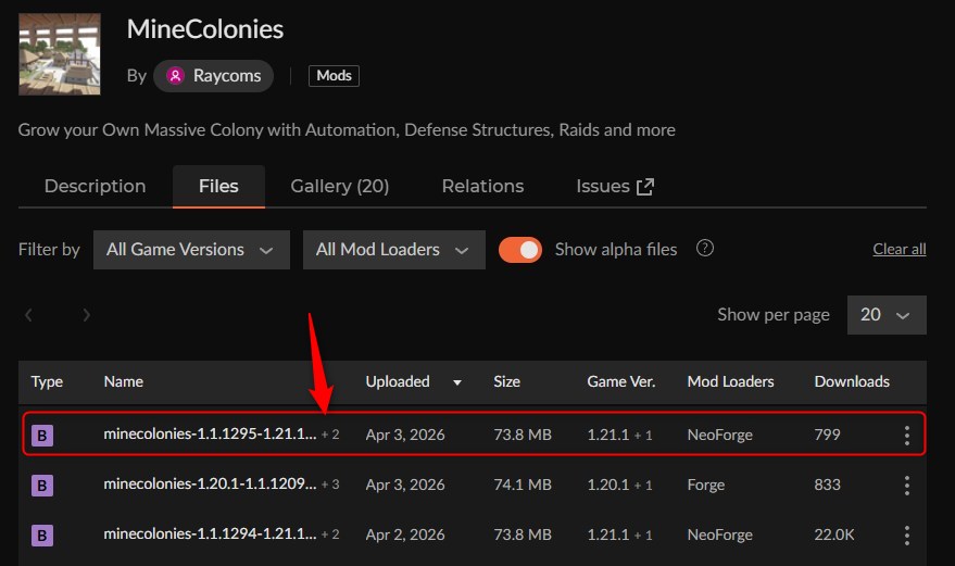 街MOD「MineColonies」の入れ方1