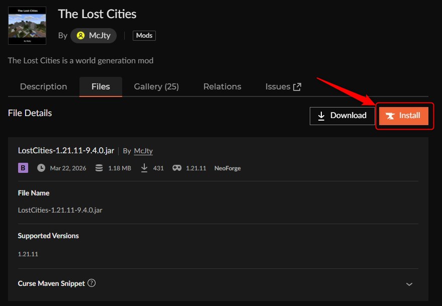街MOD「The Lost Cities」の入れ方2