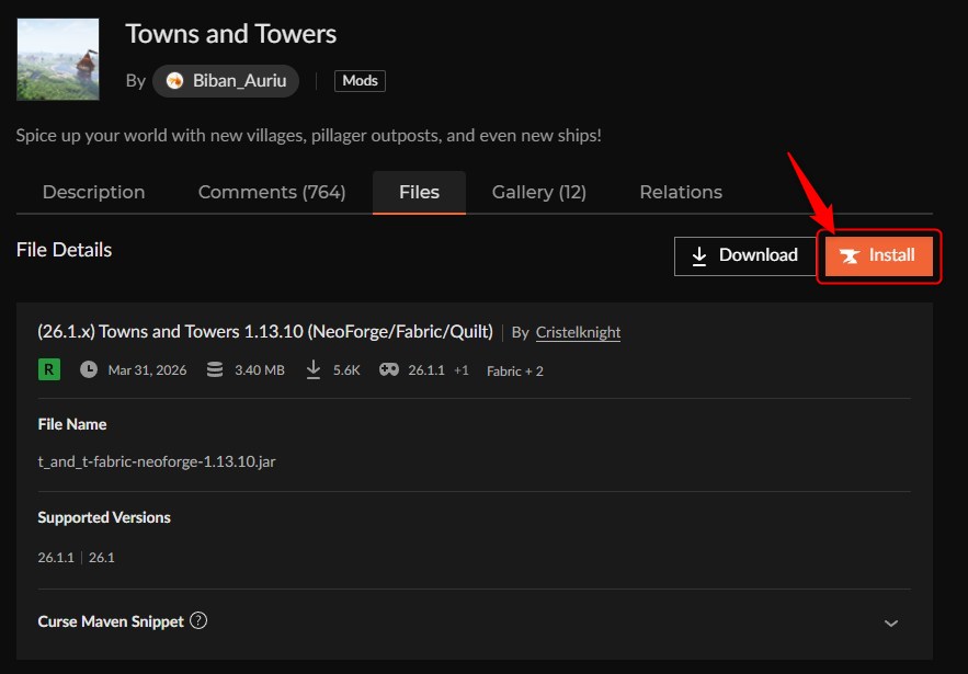 街MOD「Towns and Towers」の入れ方2