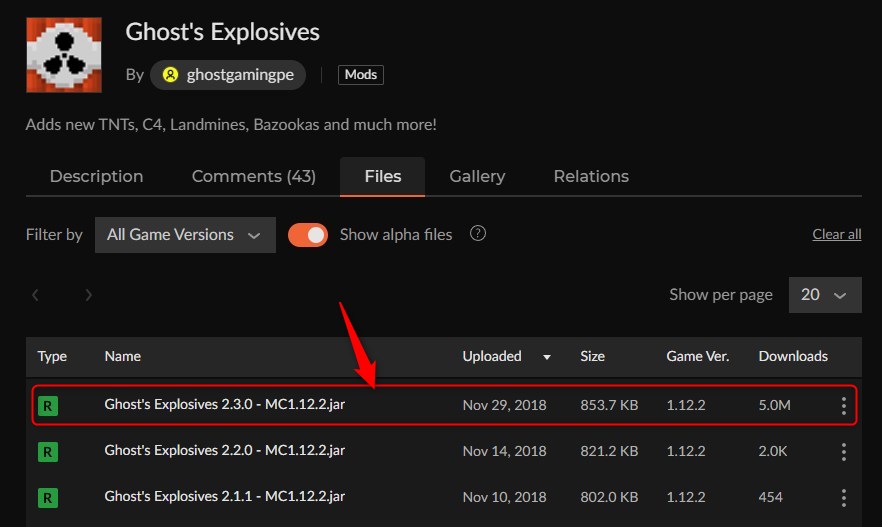 火薬MOD「Ghost's Explosives」の入れ方1