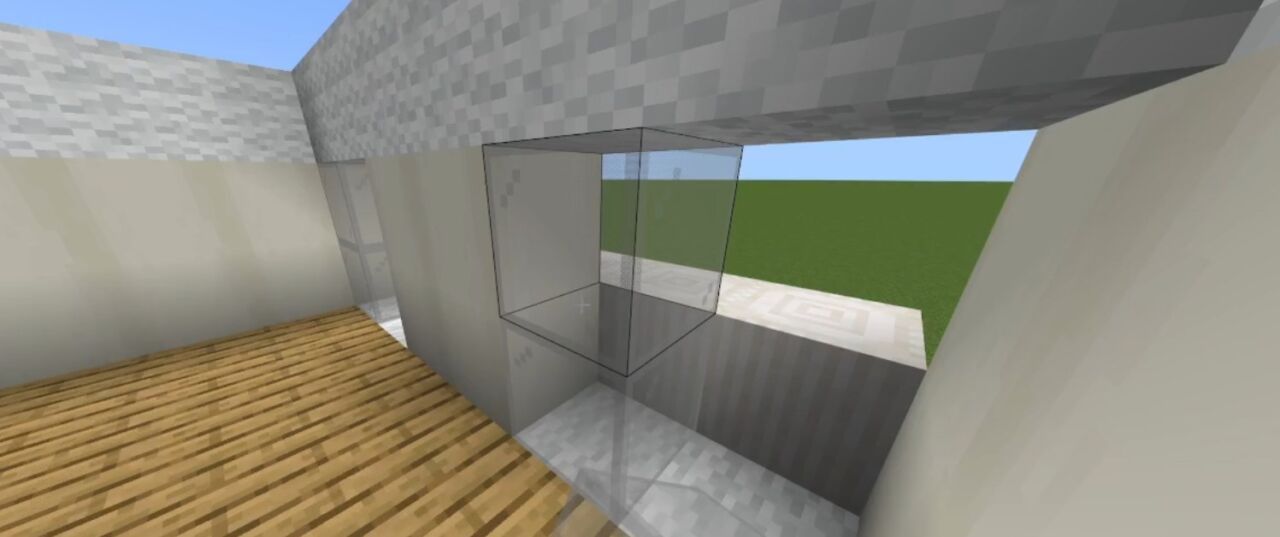 マイクラ現代建築！2階建てモダンハウスの作り方：バルコニー①