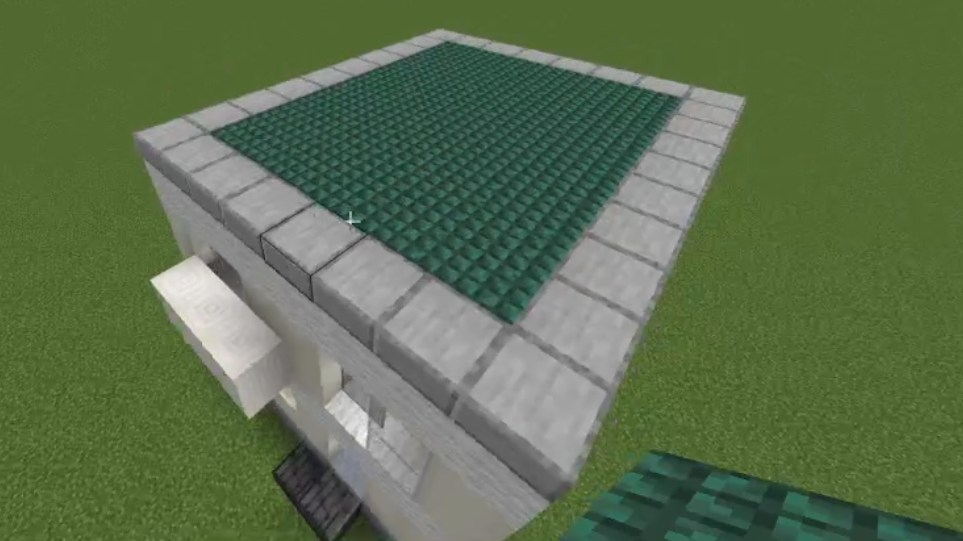 マイクラ現代建築！2階建てモダンハウスの作り方：屋根